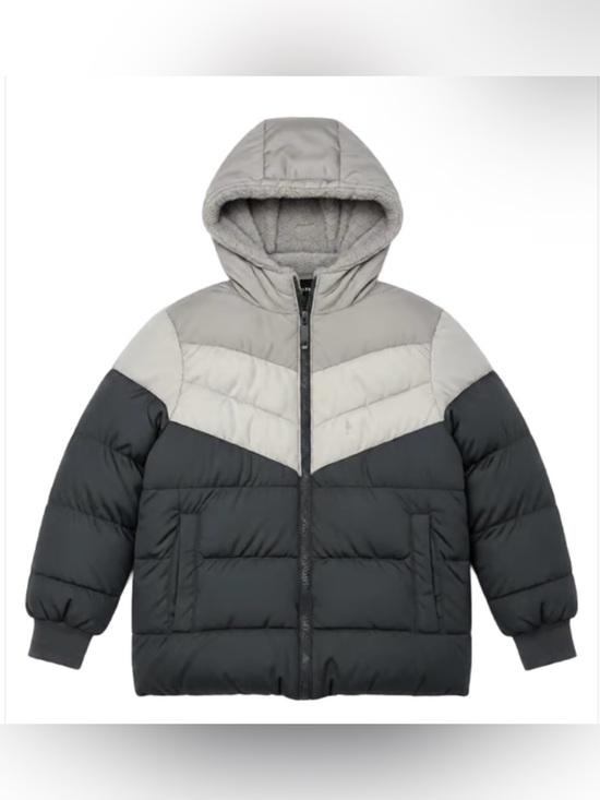 Swiss Tech Other - Swiss Tech Kids Hooded Puffer Jacket in Light Gray and Charcoal Size 3T